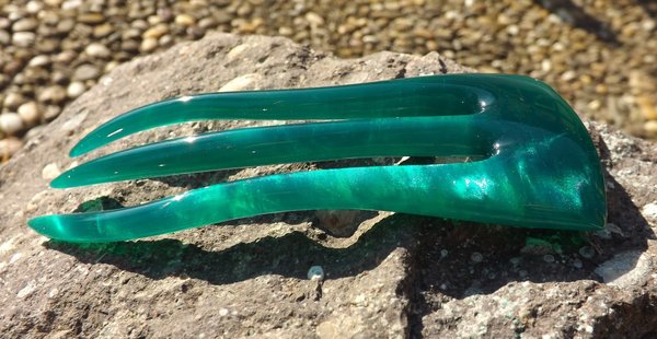 Haarforke "Emerald Green", 10cm