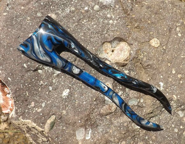 Haarforke "Blue Damascus" 14,7cm